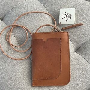 PUC Tan Leather Crossbody Bag